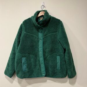 L.L. Bean Forest Green Sherpa Teddy Jacket